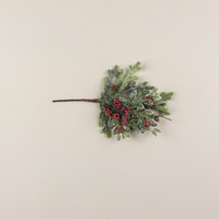 15" GLITTERED PINE, CYPRESS & HOLLY PICK