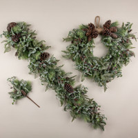 16" FROSTED PINE, HEMLOCK & MISTLETOE PICK