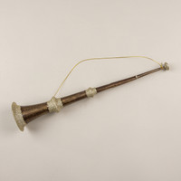 GLITTERED GOLD HORN ORNAMENT
