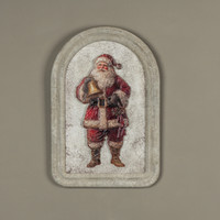 15.75" SANTA W/ BELL METAL SIGN