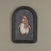 12" PENGUIN W/ SCARF METAL SIGN