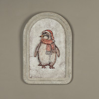 12" PENGUIN W/ SCARF METAL SIGN