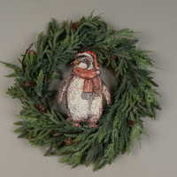 12" PENGUIN W/ SCARF METAL SIGN