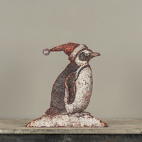16" SANTA HAT PENGUIN METAL DUMMY BOARD