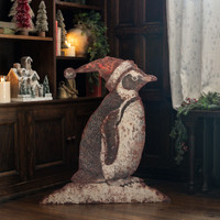 32" SANTA HAT PENGUIN METAL DUMMY BOARD