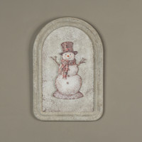 12.25" PLAID SNOWMAN METAL SIGN