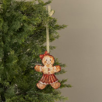 6.75" GINGERBREAD GIRL METAL ORNAMENT