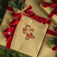 3.25" BABY GIRL GINGERBREAD METAL ORNAMENT