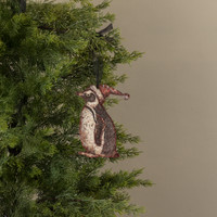 6" SANTA HAT PENGUIN METAL ORNAMENT