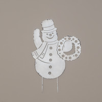 30" SNOWMAN W/ WREATH STAKE