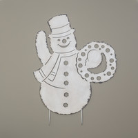56" SNOWMAN W/ WREATH STAKE