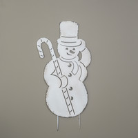 48.25" SNOWMAN W/ CANDY CANE STAKE