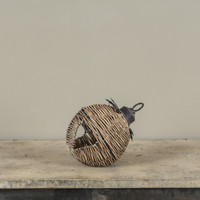 6.25" WICKER SLEIGH BELL W/ HOLLY