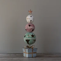 STACKED HOLIDAY BELLS & PRESENT STAKE