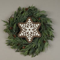 12.25" METAL GINGERBREAD SNOWFLAKE