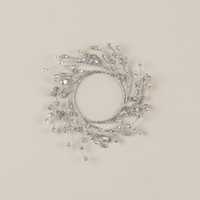 6.5" SILVER CRYSTAL CANDLE RING