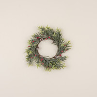 14" MOUNTAIN PINE W/ ICED BERRIES CANDLE RING