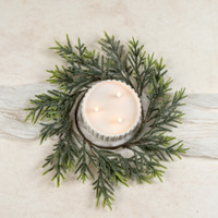 14" MOUNTAIN PINE W/ ICED BERRIES CANDLE RING