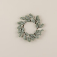 8" GLITTERED JEFFERSON PINE CANDLE RING