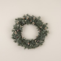 20" PINE W/ CREAM BERRIES WREATH