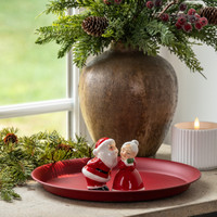 SET/2 SMOOCHING CLAUS' SALT & PEPPER SHAKERS