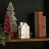 5.25" WHITE CERAMIC TEALIGHT HOUSE