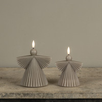 4.25" TAUPE ANGEL 3D FLAME CANDLE