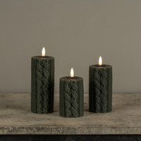 6" DARK GREEN SWEATER 3D FLAME CANDLE