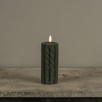 6" DARK GREEN SWEATER 3D FLAME CANDLE