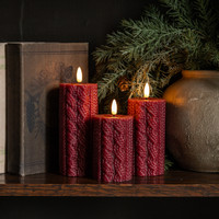 4" RED SWEATER 3D FLAME CANDLE