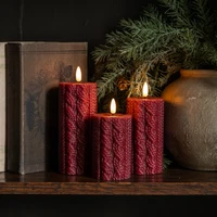 5" RED SWEATER 3D FLAME CANDLE