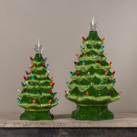17.5" CERAMIC CHRISTMAS TREE W/ COLORED LIGHTS
