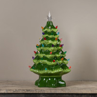 17.5" CERAMIC CHRISTMAS TREE W/ COLORED LIGHTS