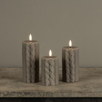 4" TAUPE SWEATER 3D FLAME CANDLE