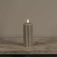 6" TAUPE SWEATER 3D FLAME CANDLE