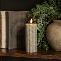 6" TAUPE SWEATER 3D FLAME CANDLE