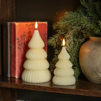 5.25" NOELLE CREAM TREE 3D FLAME CANDLE