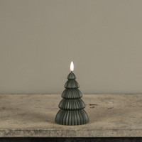 5" NOBLE DARK GREEN TREE 3D FLAME CANDLE