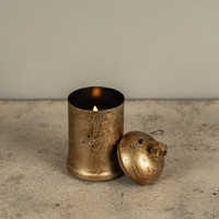 7" GOLD SLEIGH BELL 3D FLAME CANDLE