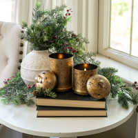 7" GOLD SLEIGH BELL 3D FLAME CANDLE