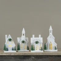 7.5" LIGHTED CERAMIC HOLIDAY HOUSE