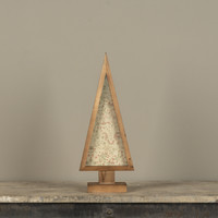 17" FRAMED RED & GREEN WALLPAPER TREE