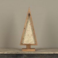 20" FRAMED RED & GREEN WALLPAPER TREE