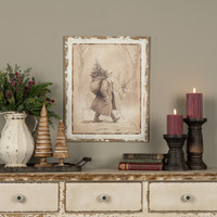 20" SANTA & REINDEER WALKING PRINT