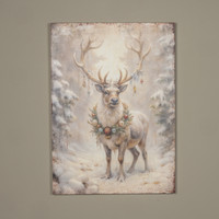 33" ORNAMENT REINDEER PRINT
