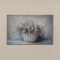 28" X 18" SPRING FLORAL BASKET PRINT