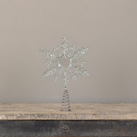 TINTED GREEN SNOWFLAKE TREE TOPPER