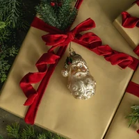 SANTA HEAD W/ GREEN HAT ORNAMENT