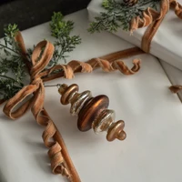 5" BROWN & SILVER FINIAL ORNAMENT