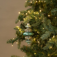 5" TEAL & SILVER FINIAL ORNAMENT